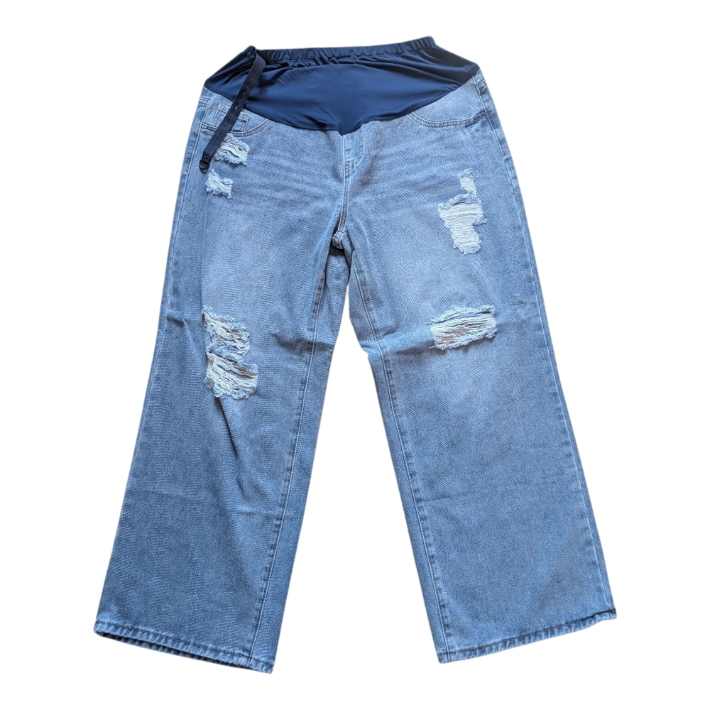 SHEIN Maternity Blue Flare & Wide Leg Jeans